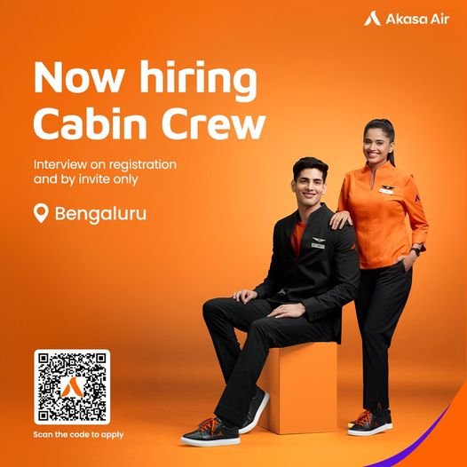 Akasa Air is Hiring Fresher's Cabin Crew (Male & Female) - Apply Now