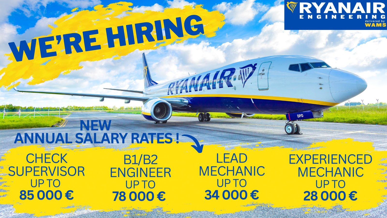 Ryanair Airlines Job Vacancy - B1 & B2 Licensed Aircraft Engineers (New ...