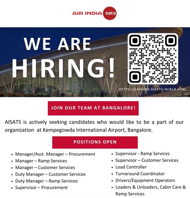 Air India SATS is Hiring Multiple Jobs Vacancy 2024 - Apply Now